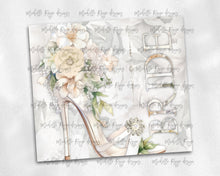 Load image into Gallery viewer, Bridal Tumbler Cream Shoe with Flowers