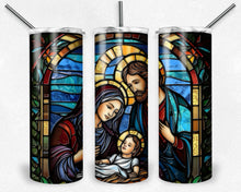 Load image into Gallery viewer, Mary Joseph and Jesus  Stained Glass Design