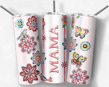 Load image into Gallery viewer, MAMA Flower Glitter Sticker Design
