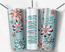 Load image into Gallery viewer, MAMA 3D Flowers in Teal and Pink