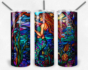 Mermaid under the sea Stained Glass