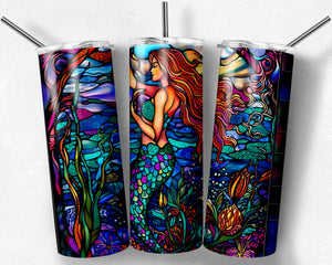 Mermaid under the sea Stained Glass