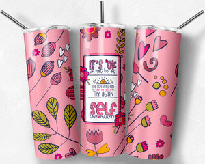 Inspiration, Affirmation Pink doodle Flowers