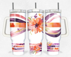 Ribbon and Flowers 40 Ounce Tumbler Wrap