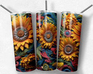 3D Abstract Clay Sunflowers