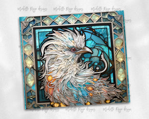 Silkie Chicken Stained Glass