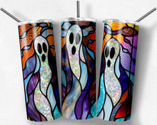 Load image into Gallery viewer, Halloween Ghosts Stained Glass Design