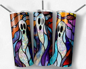 Halloween Ghosts Stained Glass Design