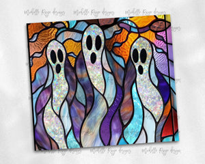 Halloween Ghosts Stained Glass Design