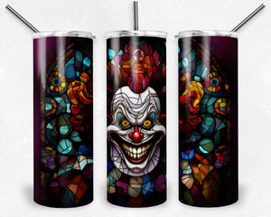 Halloween Spooky Clown Stained Glass Design