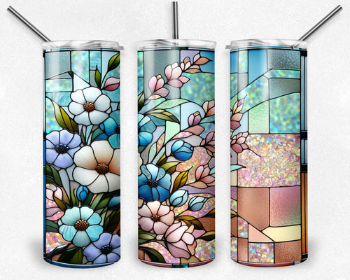 Stained Glass Pastel Flowers