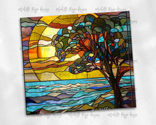 Load image into Gallery viewer, Shoreline and Tree Stained Glass