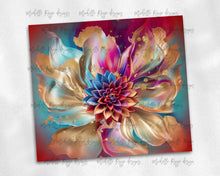 Load image into Gallery viewer, Abstract Watercolor Flower in Gold