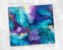 Load image into Gallery viewer, Alcohol Ink Purple Teal Gold