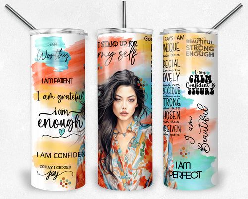 20 oz Holographic Teacher Daily Affirmations Sublimation Tumbler