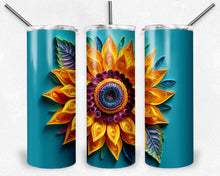 Load image into Gallery viewer, Quilled Sunflower Tumbler Design