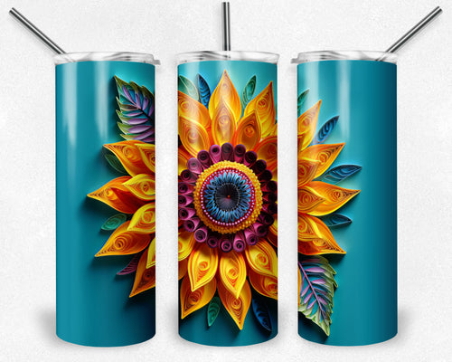 Quilled Sunflower Tumbler Design