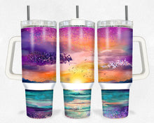 Load image into Gallery viewer, Bright Sunset Beach 40 Ounce Tumbler Wrap