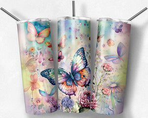 Pastel Watercolor Butterflies