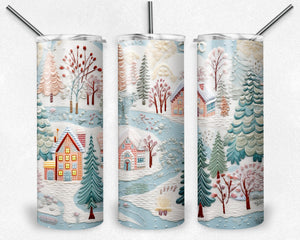 Christmas Winter Village Embroidered Design