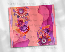 Load image into Gallery viewer, Paper Cut Flower Design with blank for name - Coral, Purple and Pink - Matching Alphabet Sold Separately