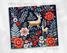 Load image into Gallery viewer, Deer and Flowers Embroidered Design