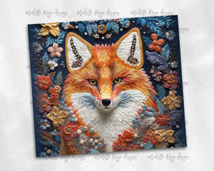 Fox Embroidered Design