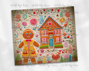 Gingerbread House Embroidered Design