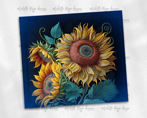 Embroidered Sunflowers