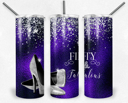 Purple Fifty and Fabulous high heels