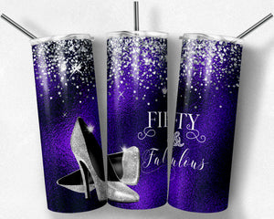 Purple Fifty and Fabulous high heels