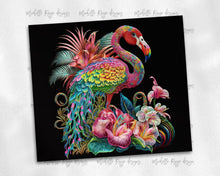 Load image into Gallery viewer, Embroidered Flamingo and Flowers