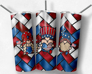 4th of July Stained Glass Gnomes