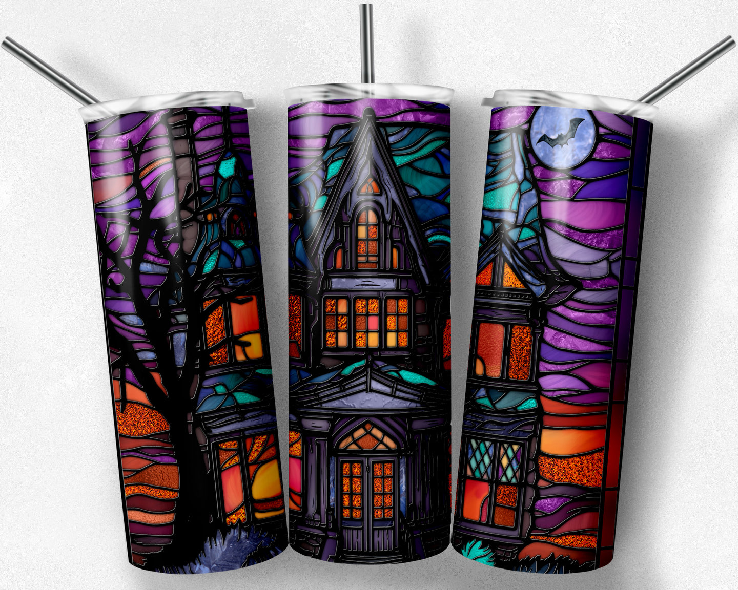 Stained Glass Halloween haunted house