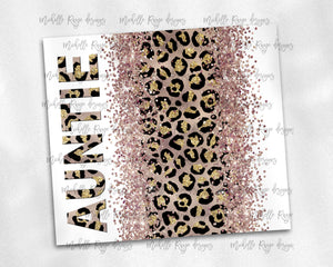 Glitter "AUNTIE" Leopard Print