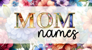 Watercolor white Bright flowers 102  matches  the mom names 102b
