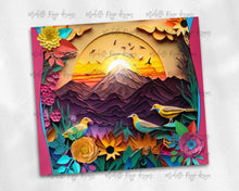 Load image into Gallery viewer, Mountain and Birds Quilled Design