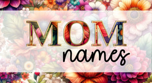 Watercolor 03 orange red purple bright flowers matches  the mom names 103b