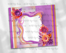 Load image into Gallery viewer, Paper Cut Flower Design with frame for picture or name - Coral, Purple and Pink - Matching Alphabet Sold Separately
