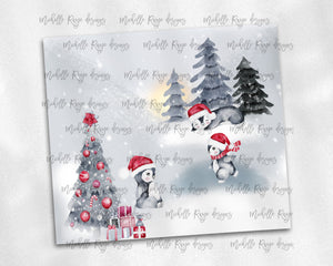 Christmas Penguins in Snow Tumbler Design