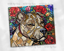 Load image into Gallery viewer, Pitbull and Flowers Stained Glass
