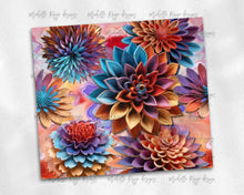 Load image into Gallery viewer, Wooden Flowers in Purple, Blue, and Orange