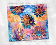 Load image into Gallery viewer, Flowers in Purple, Orange, and Teal