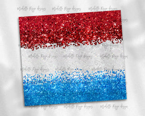Red White Blue Glitter, Patriotic 4th of July
