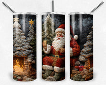 Load image into Gallery viewer, Santa by the Fireplace Embroidered Design