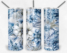 Load image into Gallery viewer, Silver and Blue antique winter flowers