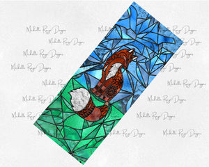 Stained Glass Fox 18" Oval wind spinner design