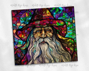 Halloween Wizzard Stained Glass Design