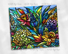Load image into Gallery viewer, Stained glass periwinkle spring flowers