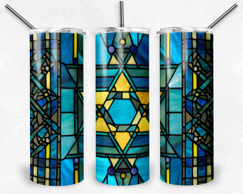 Star of David Hanukkah Stained Glass